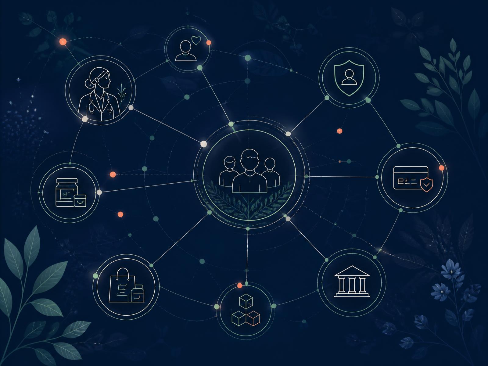 Abstract network of connected ecosystem stakeholders